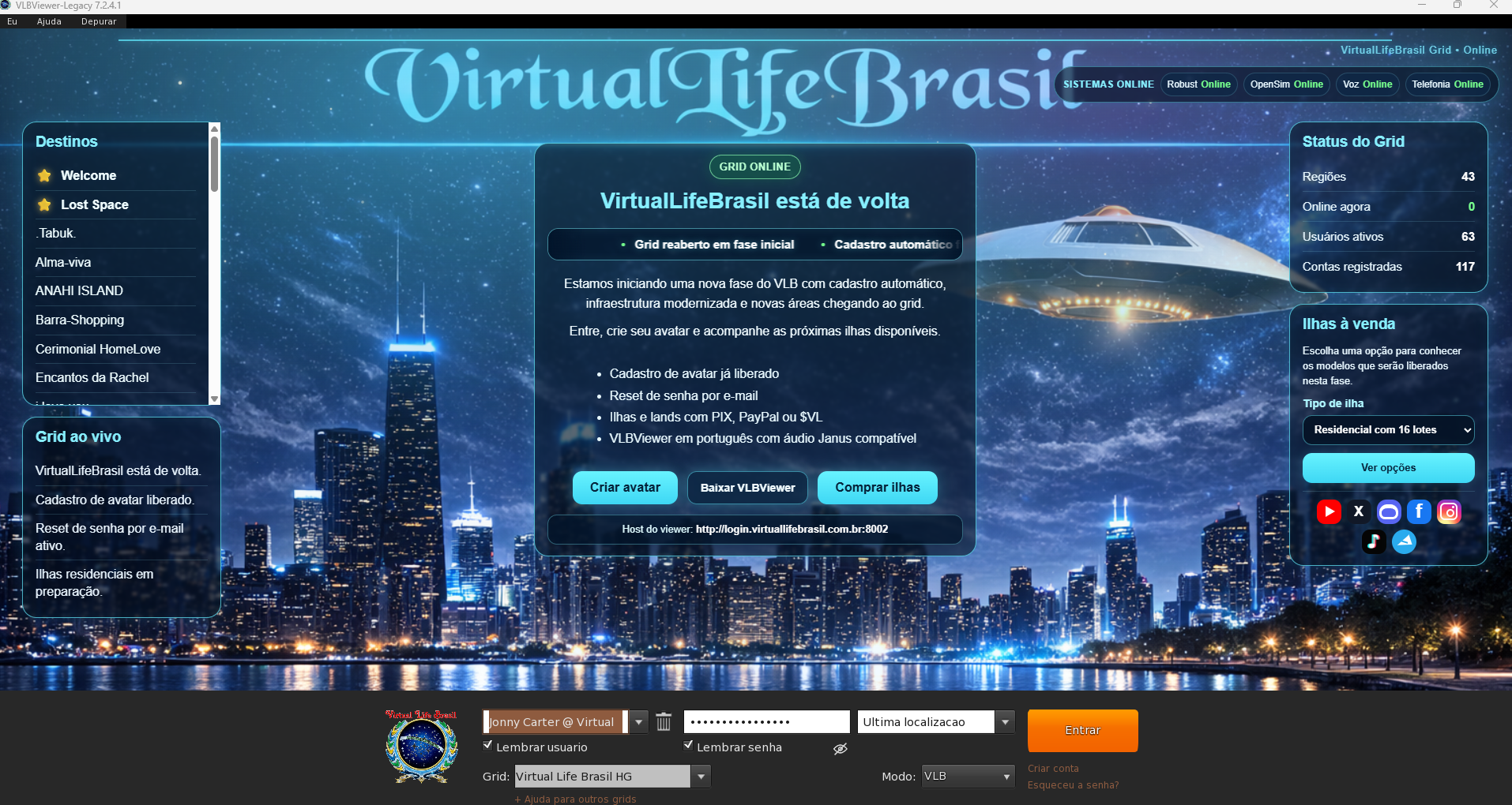 Viewer do VirtualLifeBrasil